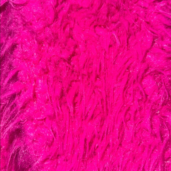 SHEIN Sexy Hot Pink Shaggy Fuzzy Faux Fur Coat - Picture 5 of 5